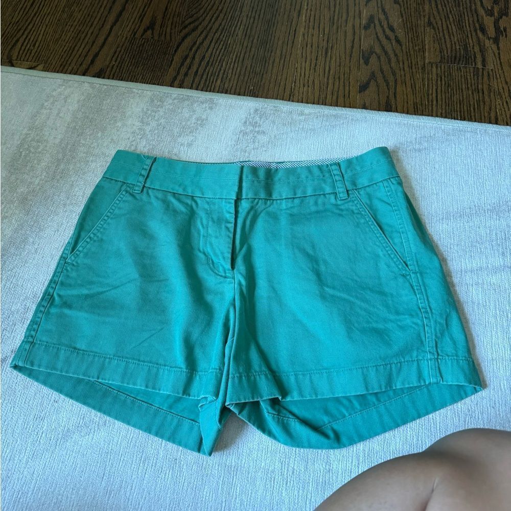 J crew chino aqua chino shorts